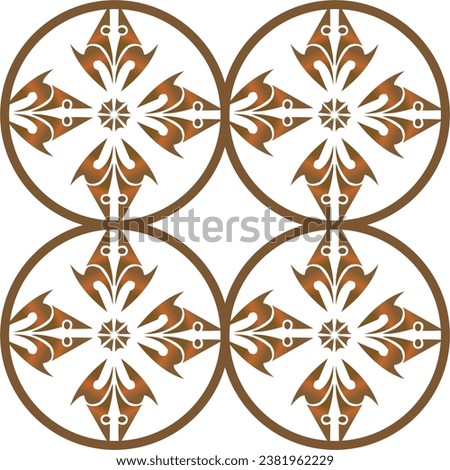 One of the typical batik motifs of ethnic tribes with the start and circle