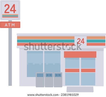 Clip art of convenience store Royalty-Free Stock Photo #2381981029