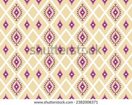 Ikat seamless pattern ethnic oriental traditional background design for carpet,curtain,clothing, wrapping paper,wallpaper,texture,textiles,tile,fabric , batik.