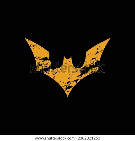 Grungy silhouette of the batman logo. Vector illustration for tshirt, website, print, clip art, poster and print on demand merchandise.