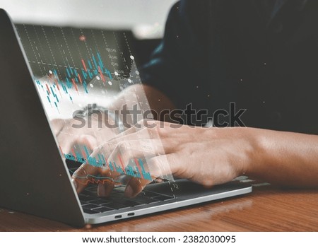 Investment concept and business finance technology. Stock Market Investments Funds and Digital Assets. businessman analyzing trading graph financial data. Business finance background