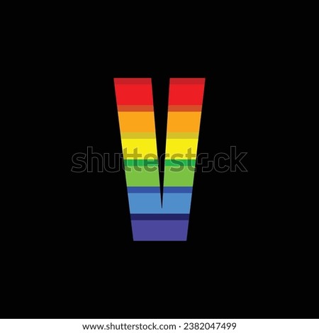 Letter V Rainbow Color Logo Design Template Inspiration, Vector Illustration.