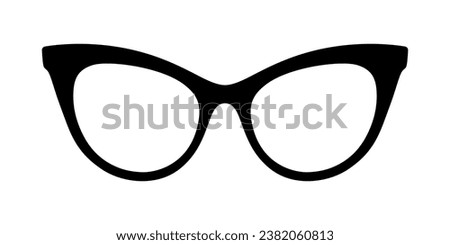 Glasses icon. Black silhouette on white background.
