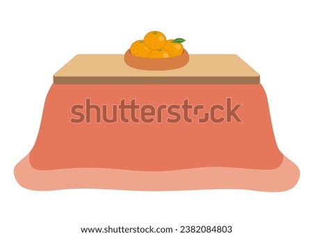 Clip art of kotatsu and mandarin orange