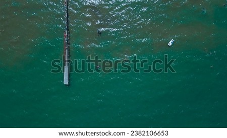 Top view of the pier going into the sea