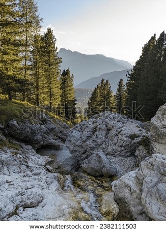 Beautiful landscape of Italian dolomites-with mountain meadows,lakes and rocky and sharp mountain tops,Dolomite Alps mountains, Canazei,Piz Boe ,Trentino Alto Adige region, Sudtirol, Dolomites, Italy