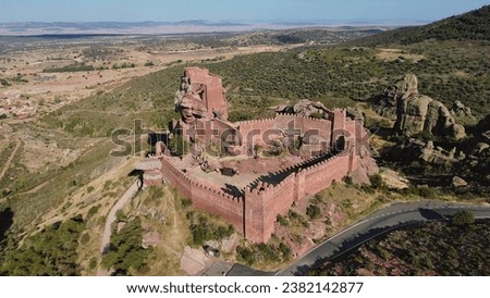 drone photo Peracense castle, Castillo de Peracense spain europe