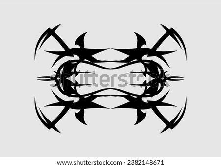 black symmetrical tribal, tattoo, back, women, men, brotot, decoration, black, scary