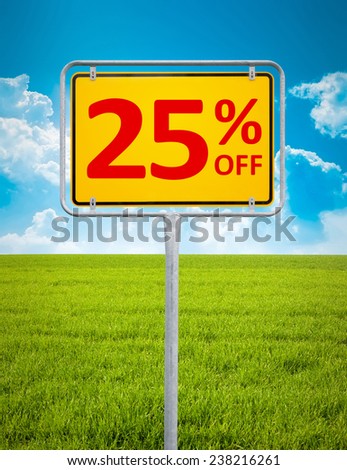 An image of a german city sign with the text 25 percent sale