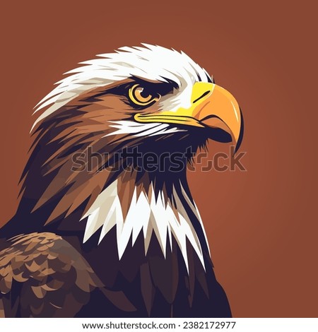 Portrait of bald eagle, symbol of America, vector illustration.