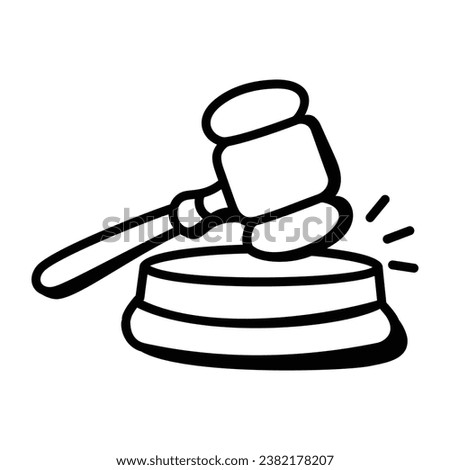 Auction hand drawn icon is easy to use and download  Royalty-Free Stock Photo #2382178207