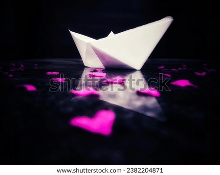 beautiful paper boat image,stock photo