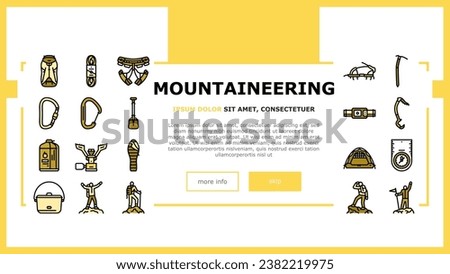 mountain adventure mountaineering landing web page vector. climbing travel, hiking sport, climb climber, extreme nature, outdoor hiker trekking mountain adventure mountaineering Illustration