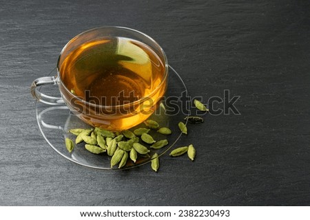 Cardamom Tea, Cardamon Drink, Kardamon Infusion, Cardamum Spice Beverage, Natural Tonic Energy Drink, Healthy Cardamom Tea Royalty-Free Stock Photo #2382230493