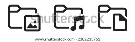 Audio file icon. Music folder icon, vector illustration