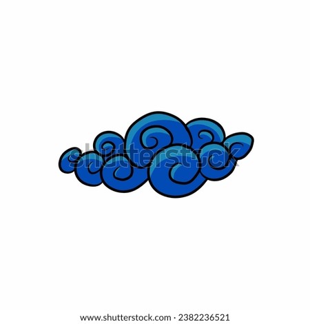 vector illustration of simple blue clouds for mobile game design, cute icon design, abstract illustration