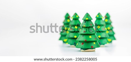 Christmas Trees in Vintage Style. Happy New Year and Merry Christmas. Xmas Greeting Card.