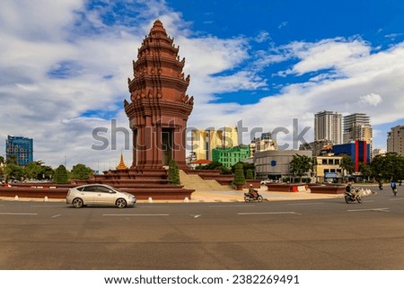 The Independence Monument in Phnom Penh, Cambodia Famous landmark and tourist attraction