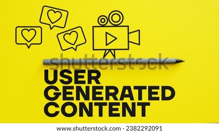 User Generated Content UGC is shown using a text Royalty-Free Stock Photo #2382292091