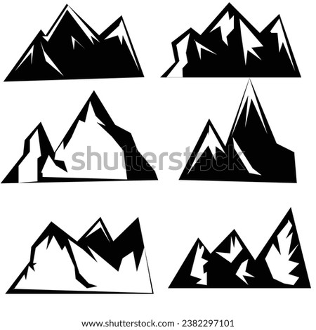 Design a illustrator vector of Mountain Silhouette Clip-art set.