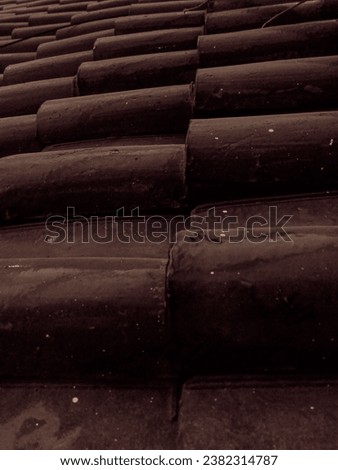 Clay roof tiles captured with a camera