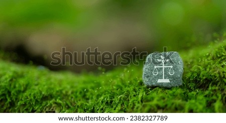 International environmental law concept. Climate or environmental justice. Environmental regulations for sustainable business corporate and industry. International law for environmental protection. Royalty-Free Stock Photo #2382327789