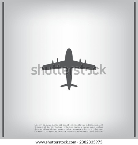 Plane, airplane icon. Protection of air travel, insurance sign web icon. Flat design.