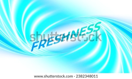 Blue swirl background with glowing white centre for text or product presentation. Tornado of freshness and purity. Spinning glowing lines. Vector illustration. Royalty-Free Stock Photo #2382348011
