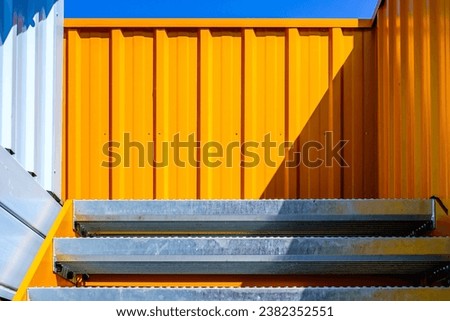 metal stairway at a container - photo