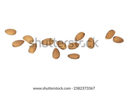 some shelled almonds on a transparent background