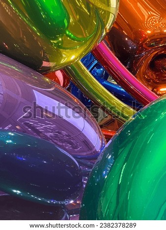 colorful abstract reflective balloons mixed together Royalty-Free Stock Photo #2382378289