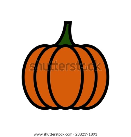 Pumpkin - squash for Halloween or Thanksgiving flat vector color icon