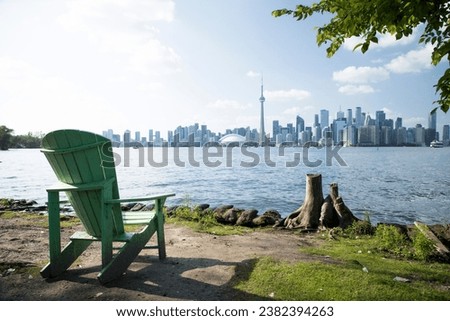 Beautiful view of Rogers Centre and CN Tower in Toronto, Canada Royalty-Free Stock Photo #2382394263