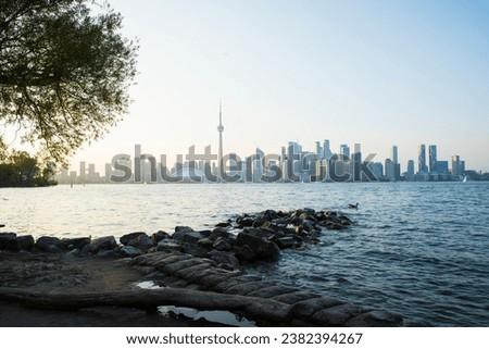 Beautiful view of Rogers Centre and CN Tower in Toronto, Canada Royalty-Free Stock Photo #2382394267