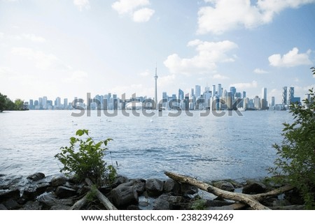 Beautiful view of Rogers Centre and CN Tower in Toronto, Canada Royalty-Free Stock Photo #2382394269