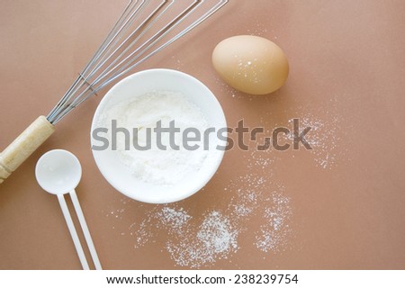 kitchenware for bakery on pink pastel background