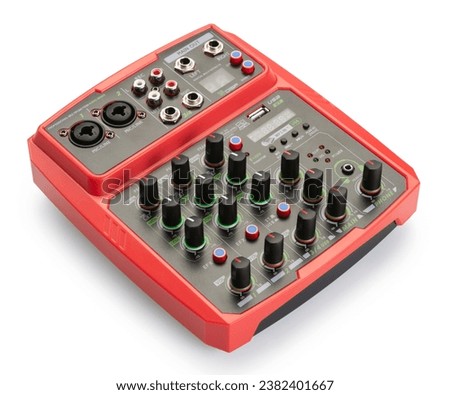 music console. remote control for sound and effects isolated on a white background.