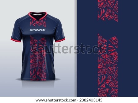 Tshirt mockup abstract grunge camouflage sport jersey design for football soccer, racing, esports, running, blue red color