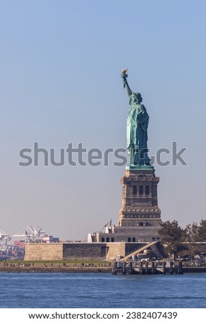 The Status of Liberty with blue sky background