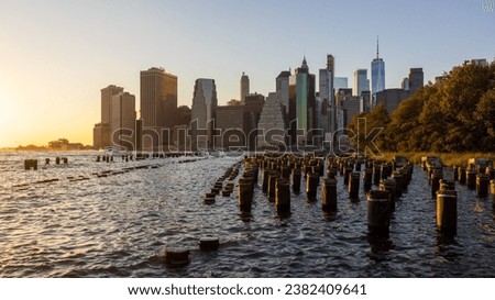 The beautiful skyline of Manhattan downtown 