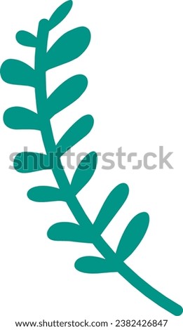 Green color silhouette of a twig