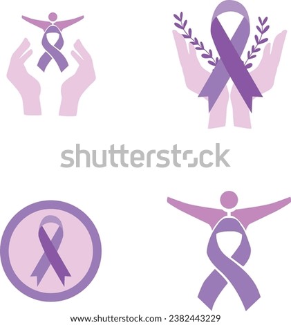 World Cancer Free Day With Flat Design. Vector Illustration Set. 