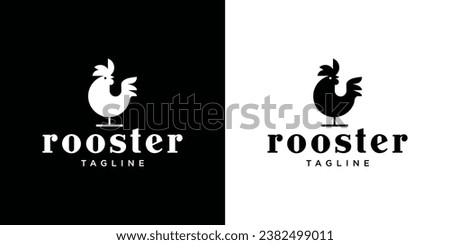 simple rooster icon logo white background Royalty-Free Stock Photo #2382499011