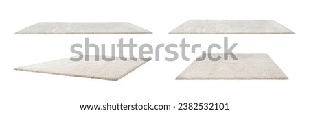 One beautiful carpet isolated on white, set Royalty-Free Stock Photo #2382532101