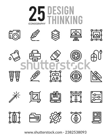 25 Design Thinking. icons Pack. vector illustration.