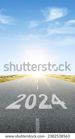 Street of 2024. The way to 2024. Happy New Year 2024