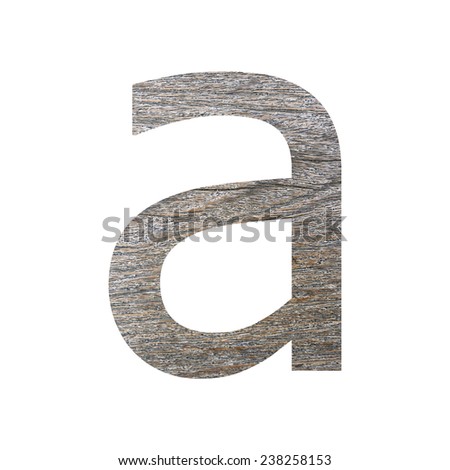 wooden font isolated on white background.
