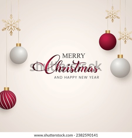 Merry Christmas and New Year Background. Vector Illustration luxury theme christmas social media post