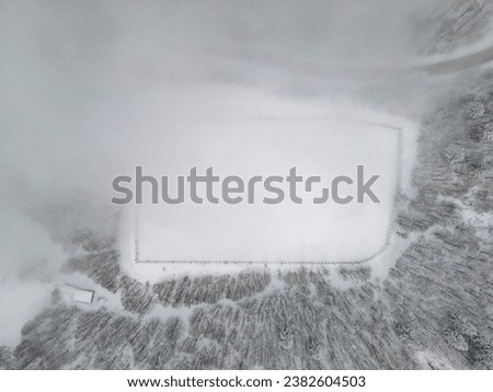 Winding Road in the Kartepe Ski Center Drone Photo, Winter Season Kartepe Kocaeli, Izmit Turkiye (Turkey)