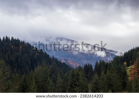 Beautiful autumn mountain landscapes in the Ukrainian Carpathians. Autumn in the mountains. Autumn mood.